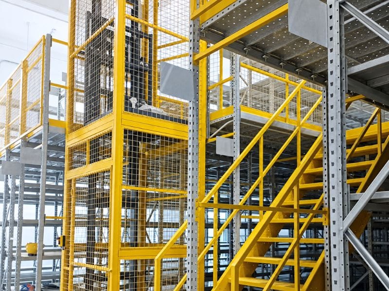 Multi-Tier Mezzanine with Goods Lift